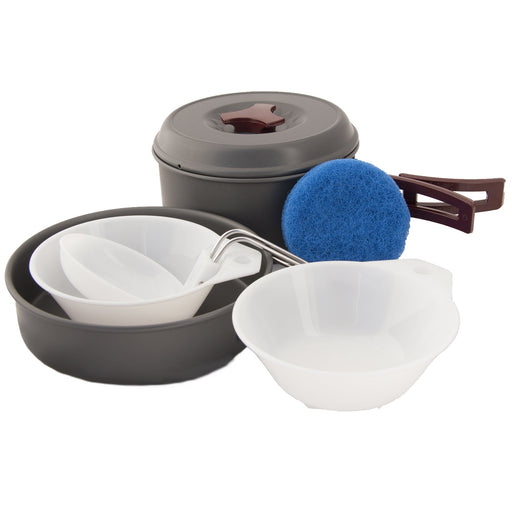 Emergency Zone Mountain Meal Mess Kit, 8-piece anodized aluminum cook set