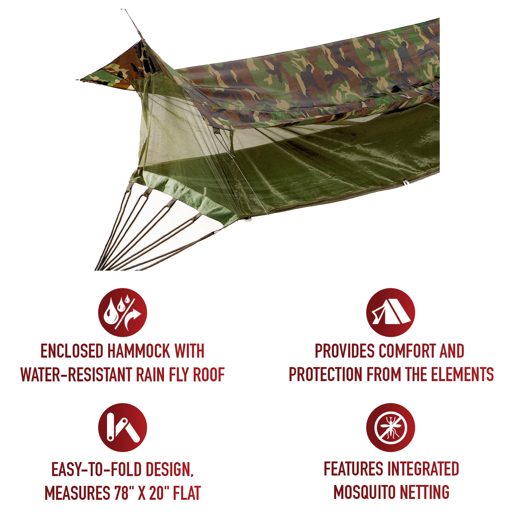 Rothco Jungle Hammock | All-in-One Hammock with Rain Fly & Net — Luminary