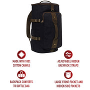 Rothco Convertible Canvas Duffle / Backpack (19-Inch, 30L)