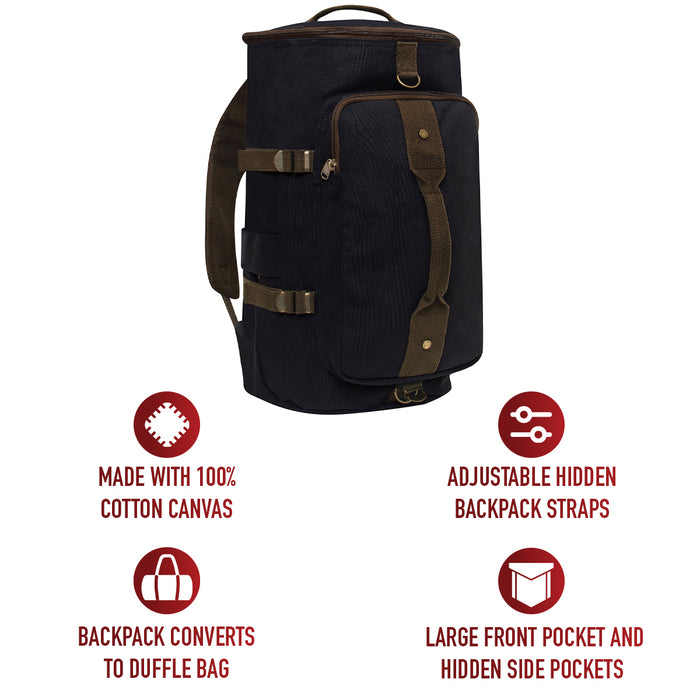 Rothco Convertible Canvas Duffle / Backpack (19-Inch, 30L)