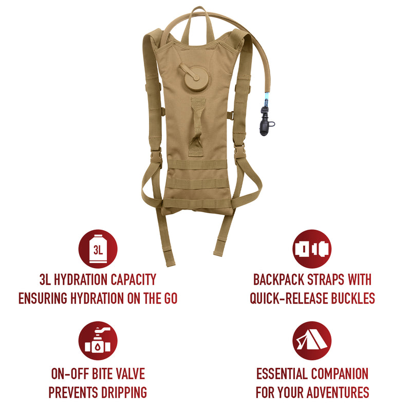 Rothco MOLLE 3 Liter Backstrap Hydration System | Tactical 