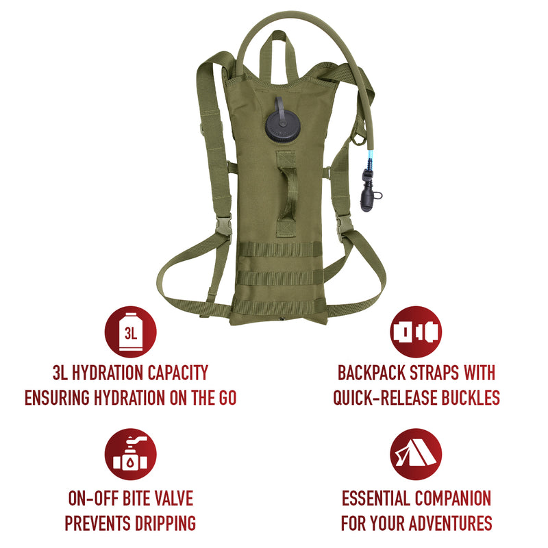 Rothco MOLLE 3 Liter Backstrap Hydration System | Tactical 