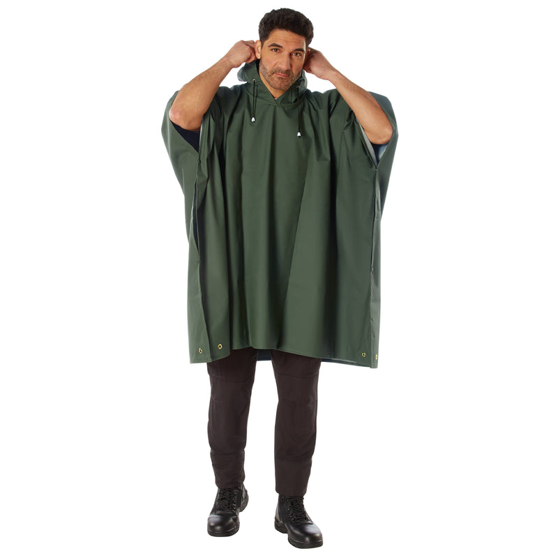 Rothco Rubberized Rainwear Poncho | Heavy-Duty Waterproof