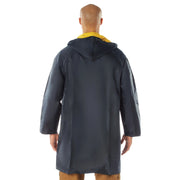 Rothco Reversible 3/4 Length Rain Parka in Navy Blue / Yellow, back view
