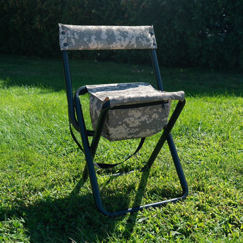 Rothco Deluxe Folding Stool with Back Support & Pouch