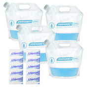 4-Pack Ultralight Water Pouches (4L) + 20 Aquatabs Water Purification Kit