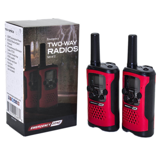 Emergency Zone two-way radios, 22 channel, pair
