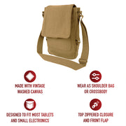 Rothco Vintage Canvas Tech Bag | Padded Tablet Shoulder Bag