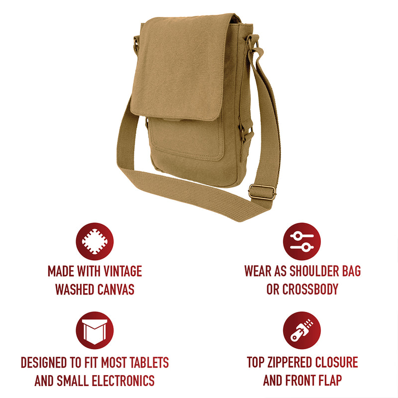 Rothco Vintage Canvas Tech Bag | Padded Tablet Shoulder Bag