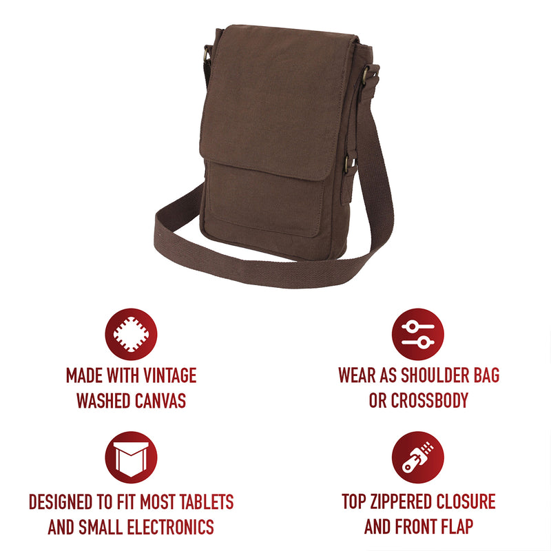 Rothco Vintage Canvas Tech Bag | Padded Tablet Shoulder Bag