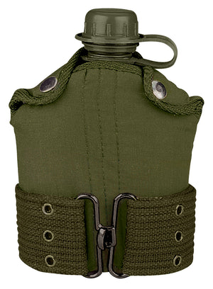 Rothco G.I. Type Plastic Canteen & Pistol Belt Kit | 1-Quart