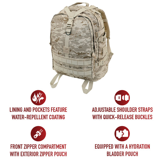 Rothco Large Camo Transport Pack | Tactical MOLLE Backpack