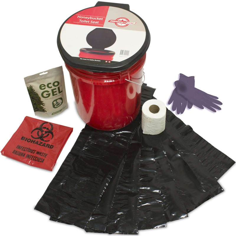 Emergency Zone Complete Toilet Set - Eco Gel Honeybucket Toilet Seat