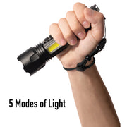 Rothco 2000 Lumen Tactical Flashlight – USB-C Rechargeable, 9 Modes