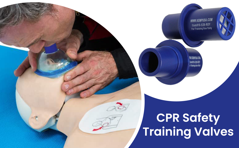 Kemp USA CPR Training Valves, Royal Blue (Pack Of 10)