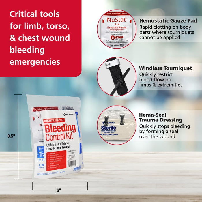 First Aid Only Critical Essentials Bleeding Control Kit | Torso Limb