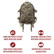 Rothco Large Camo Transport Pack | Tactical MOLLE Backpack