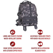 Rothco Large Camo Transport Pack | Tactical MOLLE Backpack