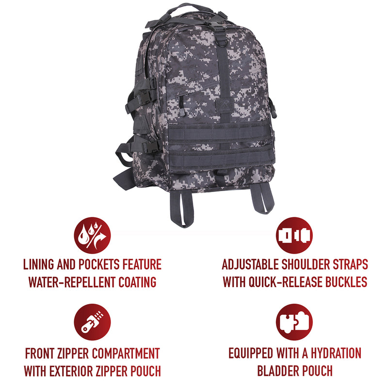 Rothco Large Camo Transport Pack | Tactical MOLLE Backpack