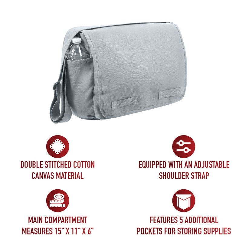 Rothco Classic Canvas Messenger Bag | Heavy-Duty Shoulder Bag