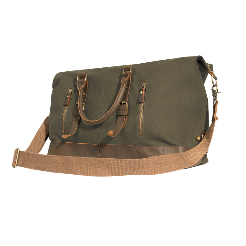 Rothco Extended Weekender Bag | Vintage Canvas & Leather Duffle