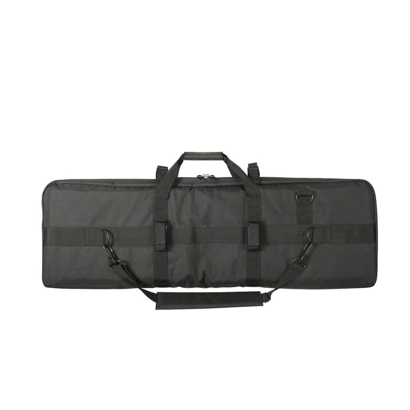 Black rifle bag with multiple straps on a white background, featuring the Rothco logo.
