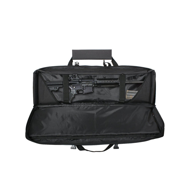 Black tactical gun bag with a rifle inside, featuring the Rothco logo.