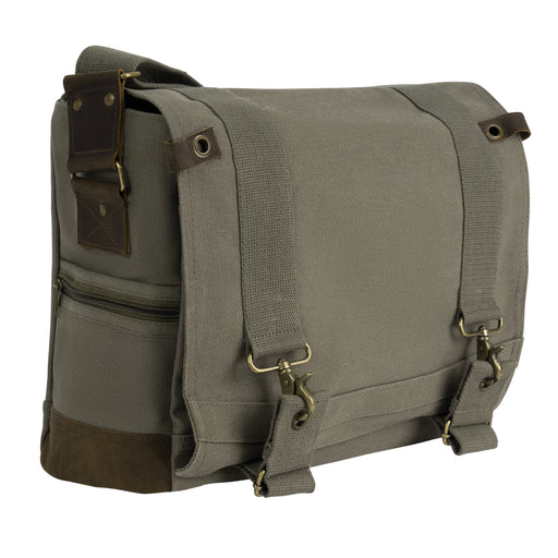 Rothco Vintage Canvas B-15 Pilot Messenger Bag | Leather Accents