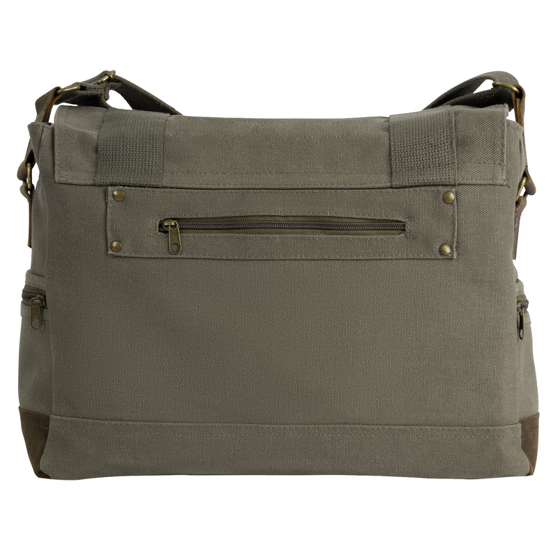 Rothco Vintage Canvas B-15 Pilot Messenger Bag | Leather Accents