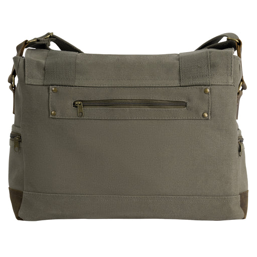 Rothco Vintage Canvas B-15 Pilot Messenger Bag | Leather Accents