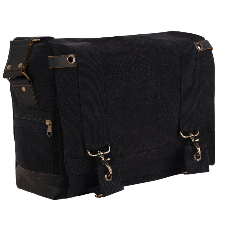 Rothco Vintage Canvas B-15 Pilot Messenger Bag | Leather Accents