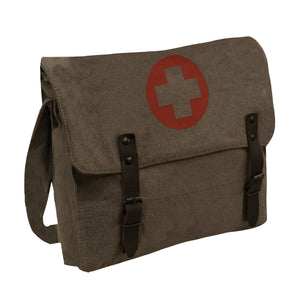 Rothco Vintage Medic Canvas Bag with Cross – Authentic First Aid Satchel