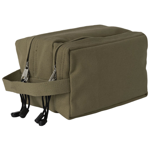 Rothco Canvas Dual Compartment Travel Kit, Olive Drab