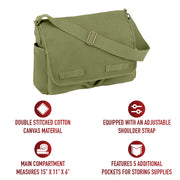 Rothco Classic Canvas Messenger Bag | Heavy-Duty Shoulder Bag