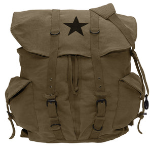 Rothco Vintage Weekender Backpack with Star | Canvas Daypack