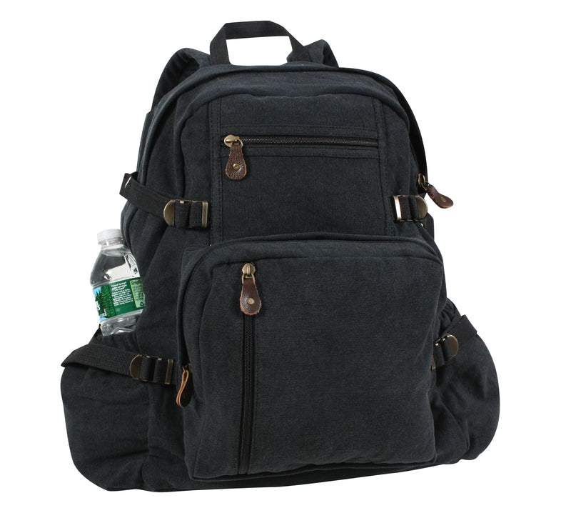 Rothco Jumbo Vintage Canvas Backpack, Black