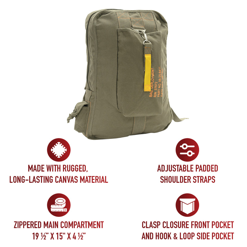 Rothco Vintage Canvas Flight Bag | Military-Inspired Shoulder Bag