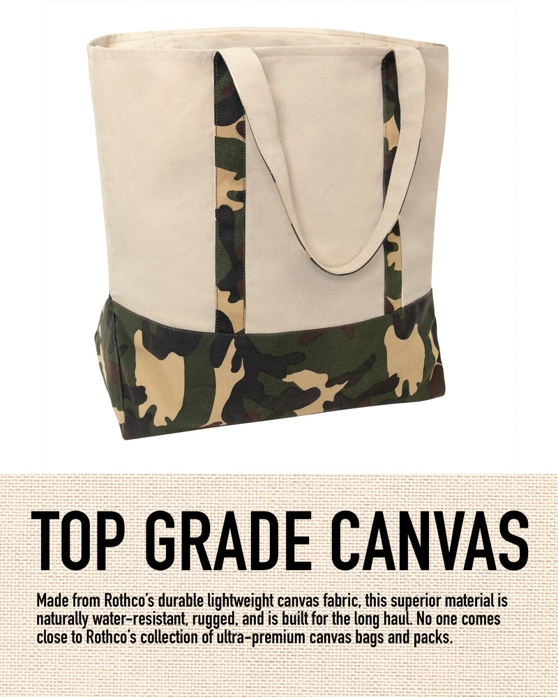 Rothco Large Camo Canvas Tote Bag | 60L Heavy-Duty