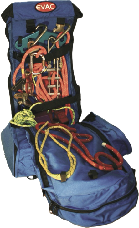 Pre Rig Rescue Rope EVAC Systems Pre-Rig Rescue Backpack – 300’ Rope Capacity SAR Pack ...