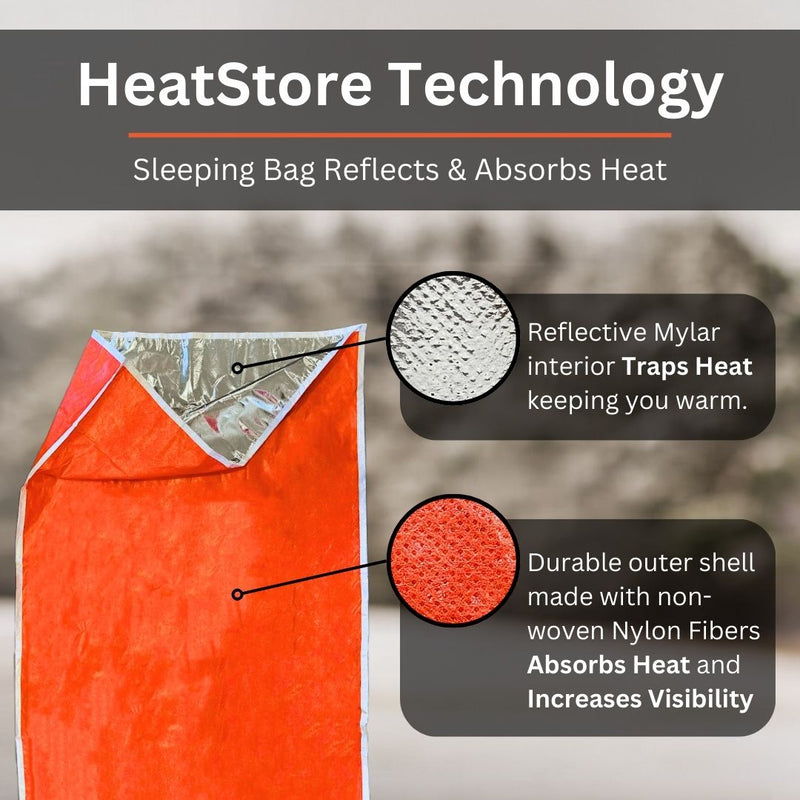 HeatStore Reflective Survival Sleeping Bag – Heavy-Duty Thermal Bivvy