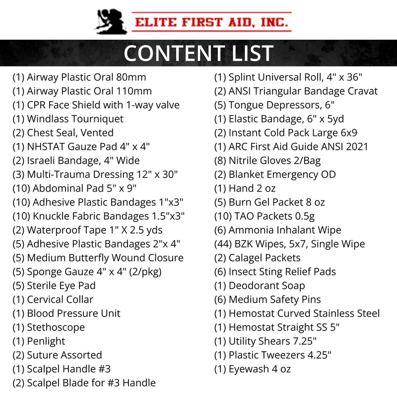 Elite First Aid Tactical Trauma Kit with Advanced Bleeding Control