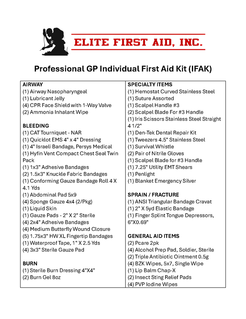 Elite First Aid - Pro GP IFAK Kit