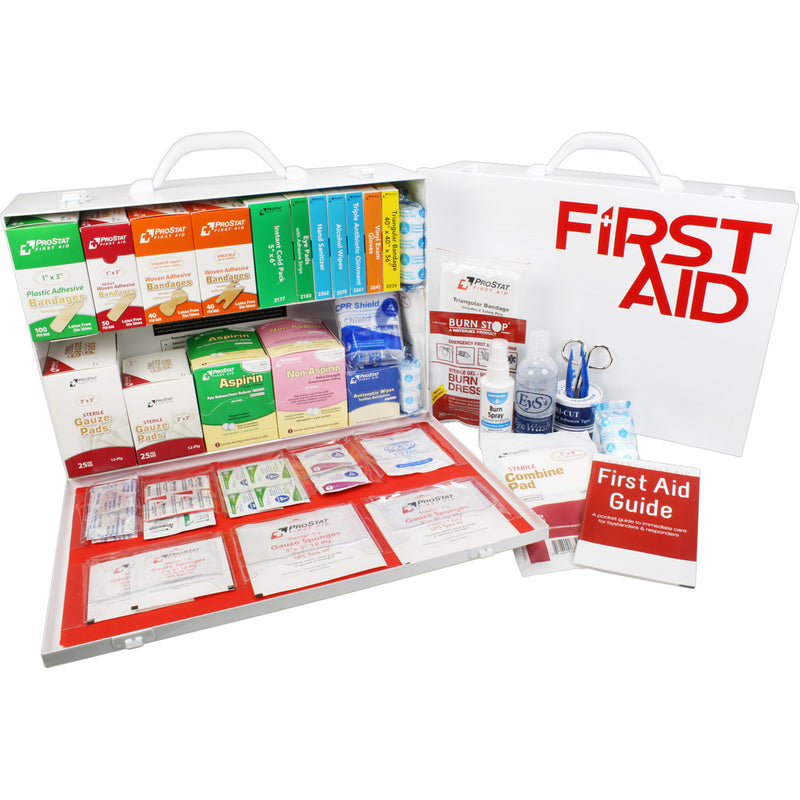 Guardian 2-Shelf First Aid Cabinet – ANSI Class A Industrial Kit (557 Pieces)