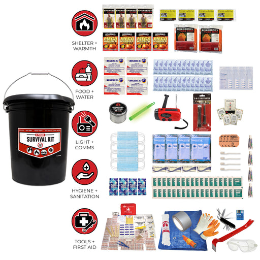 Guardian Survival Bucket Kit for 4 People – 72-Hour Family Emergency Supply