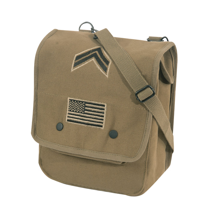 Rothco Canvas Map Case Shoulder Bag with Military Patches