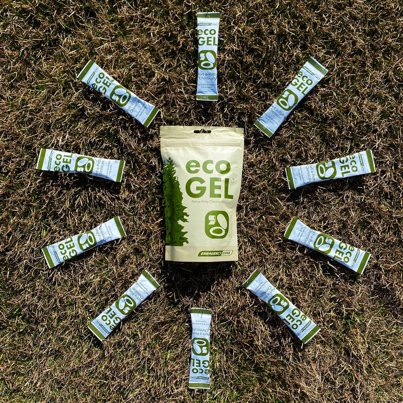 Emergency Zone Eco Gel portable toilet waste gel, 10 sticks