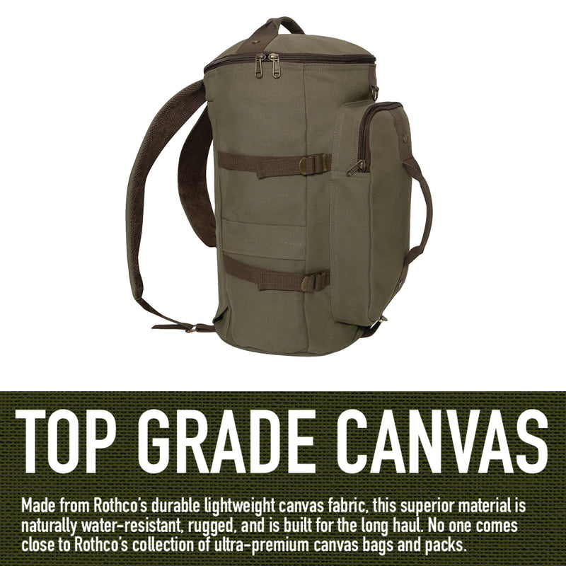 Rothco Convertible Canvas Duffle / Backpack (19-Inch, 30L)