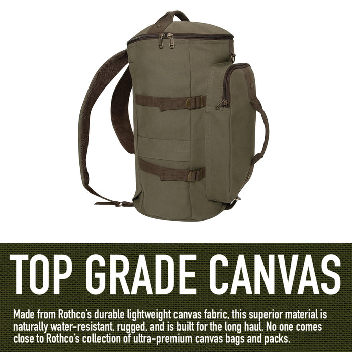 Rothco Convertible Canvas Duffle / Backpack (19-Inch, 30L)