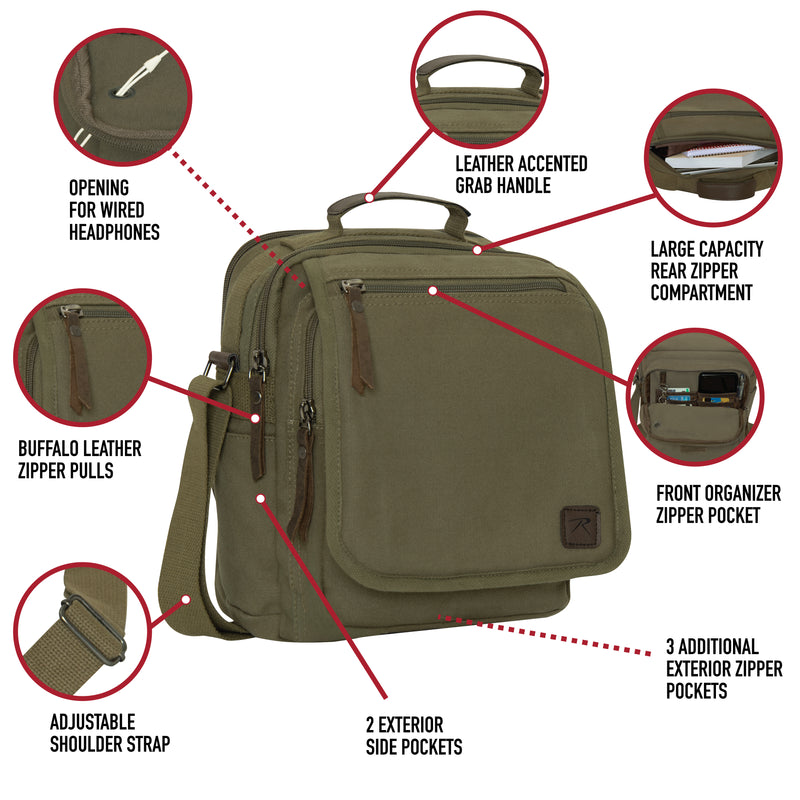 Rothco Every Day Work Shoulder Bag | Canvas & Leather