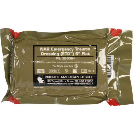 NAR Emergency Trauma Dressing (ETD) – 6″ Flat